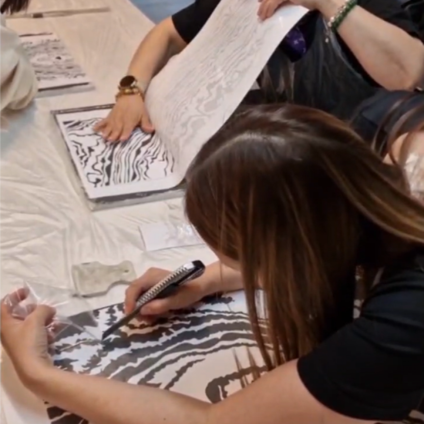 Авторский мастер-класс по созданию панно "Дамасская Сталь" и "Скелетирование"